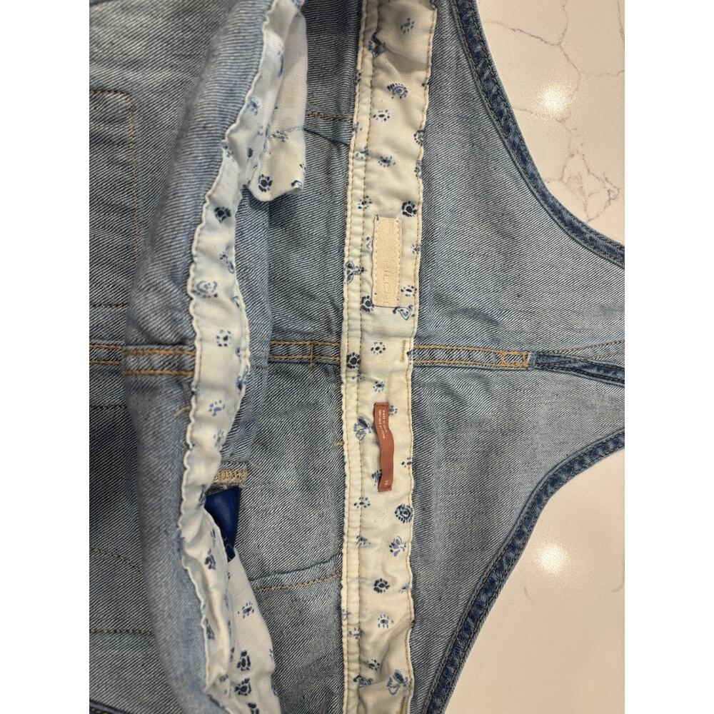 Anthropologie Pilcro The Lex Denim Jean Bib Overalls Animal Print Womens 29 - Picture 6 of 9